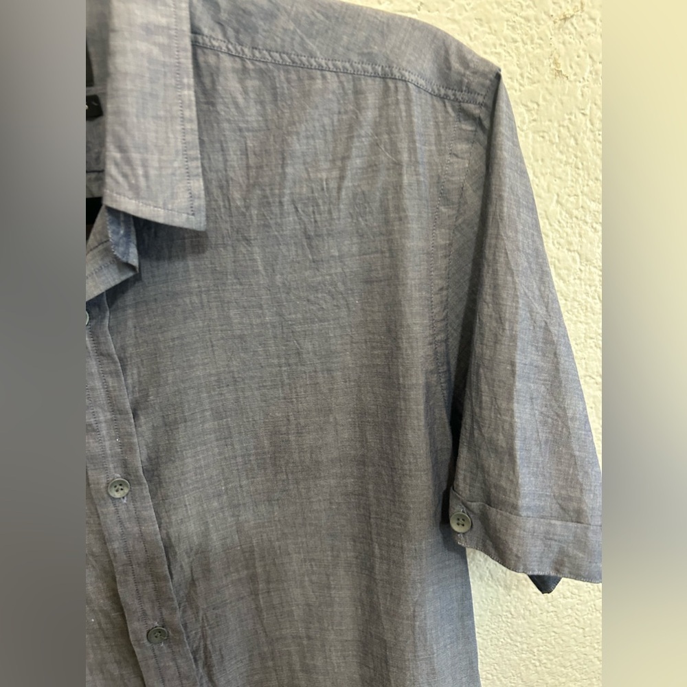 Small Bespoken Slate Linen Button Down - Picture 5 of 8